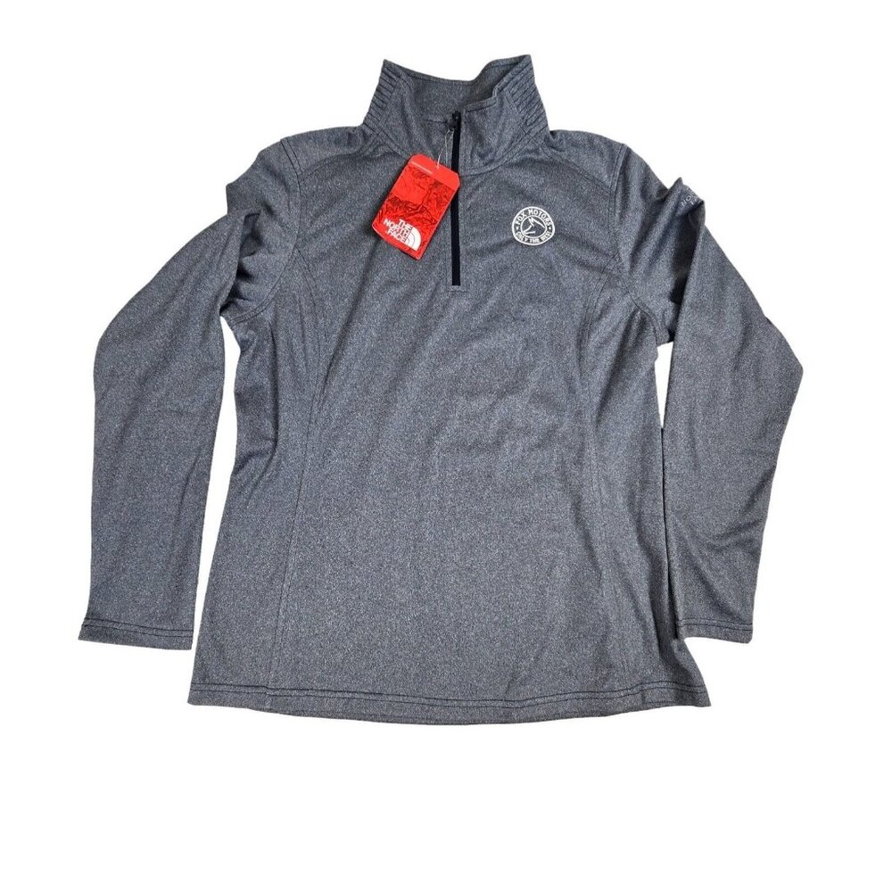 The North Face Quarter Zip Top Womens Large Tech Fleece Urban Navy Heather Logo